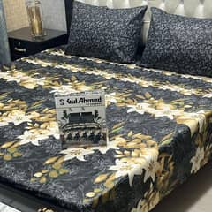 3pcs Mix Cotton Painted BedSheet King Size