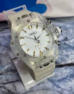 Men's Transparent Watch - White