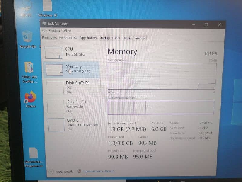 Dell 5490 i5 8th gen with FHD display + 8 cores 5