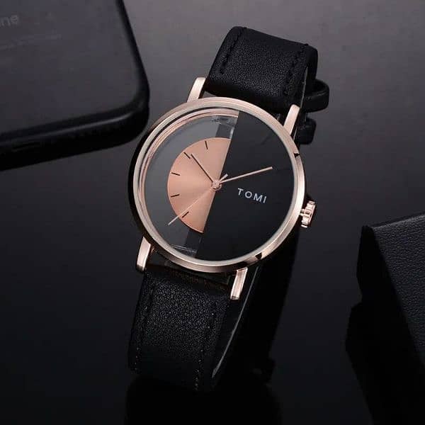 Tomi Leather strap watch for men 3