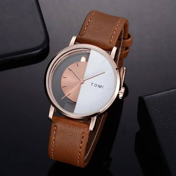 Tomi Leather strap watch for men 5