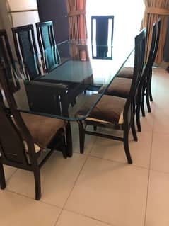 Glass Top Dining Table 8 Chairs