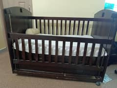 Pure Wood Baby Cot & Kids Bed with Foam