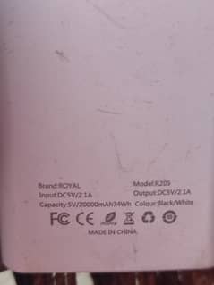 royal R205 model power bank 20.000 mah powerful