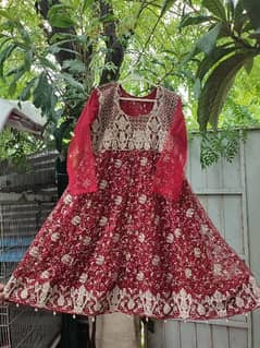 3 Pc Maroon Wedding Wear Formal Dress