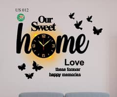 Home Design Laminated Wall Clock With Backlight