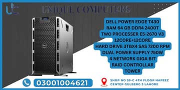 DELL POWER EDGE T430 RAM 64 GB DDR4 2400T TWO PROCESSER E5-2670 V3 12