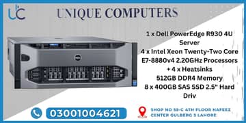 Dell PowerEdge R930 4U Server 4 x Intel Xeon Twenty-Two Core E7-8