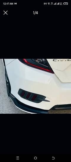 civic x back bumper canards 0