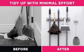 Wall Mount Mop and Broom Holder  Keep Your Space Tidy and Organized