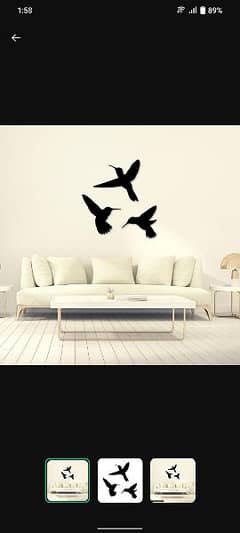 pack of 3,wall decor sparrow