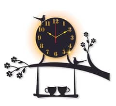 beautiful bird desing laminated wall clock with backlight