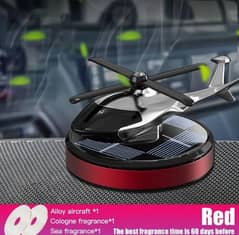 Red Color Solar Powered Car Dashboard Helicopter Perfume