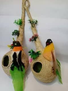 Artificial birds hanging nest