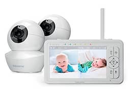 BabySense 5" HD Split-Screen Baby Monitor Video Baby Monitor