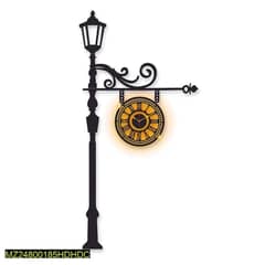 Street Lamp Design Laminated Wall Clock With Backlight