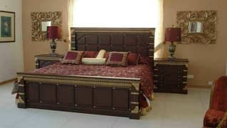 Wooden bed designs by Hamza Furniture Hub