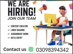 online jobs/full time/part time/simple typing jobs for boys and girls