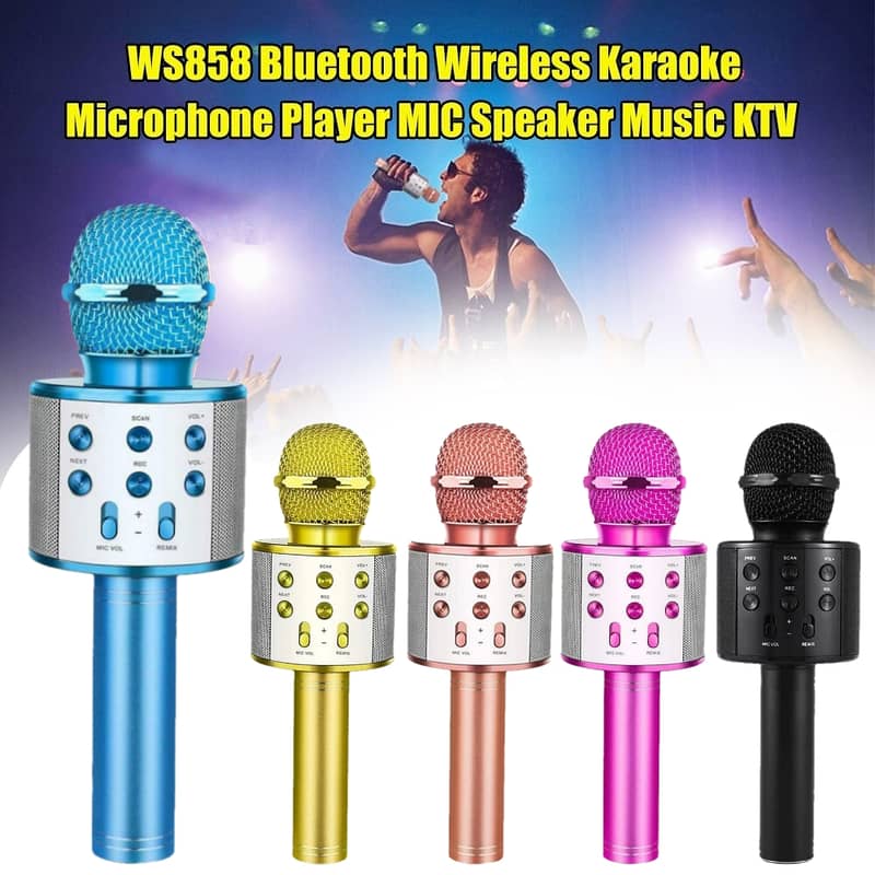 WS 858 Portable Rechargeable Wireless Bluetooth Microphone 5