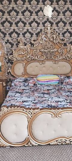 Double King Bed set /Side table dressing /Heavy Weight Wood Furniture