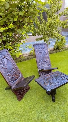 African chair table set