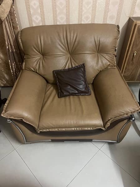 Leather Sofa Set 8 seater With 3 glass wooden tables 2