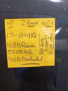 Hp zbook15 G3 Core i7 6th generation