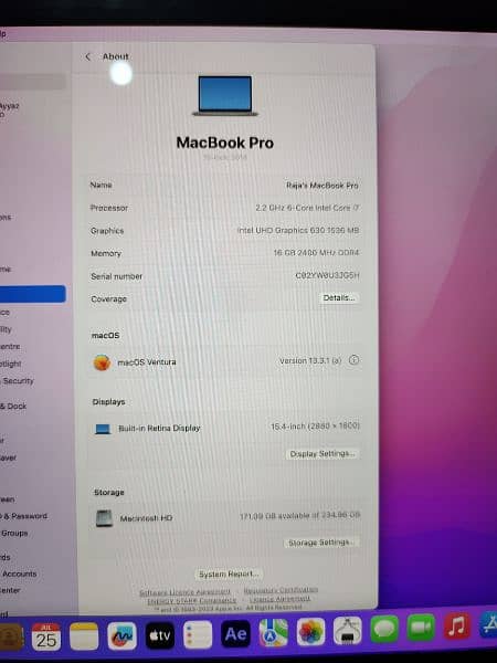 MacBook Pro 2018 15.4" i7 1