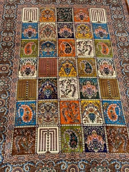 Irani silk rug 70% machine made 30% handmade it has soft surface 1