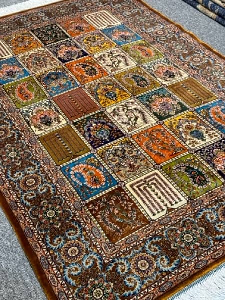 Irani silk rug 70% machine made 30% handmade it has soft surface 2