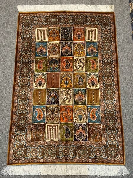 Irani silk rug 70% machine made 30% handmade it has soft surface 3