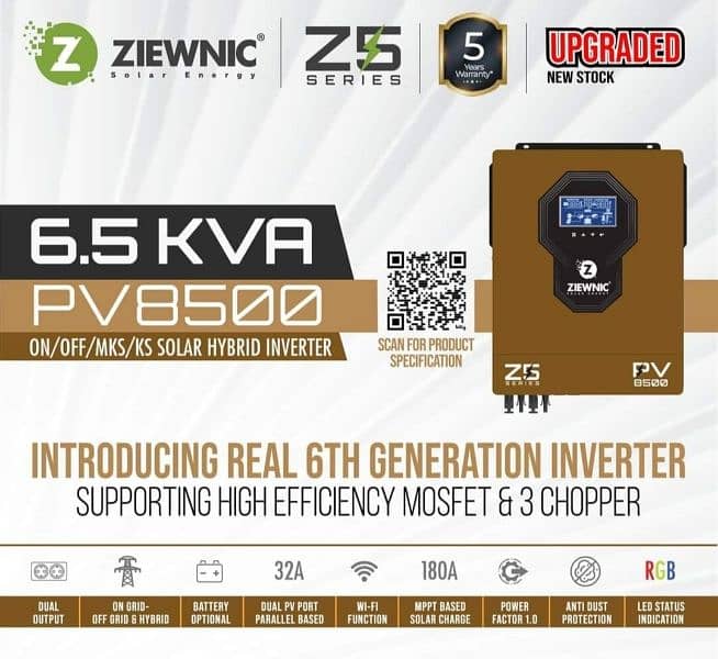 Ziewnic Z5 PV8500 6.5Kva 6G Solar Hybrid Inverter 0