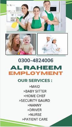 Patient Care available/ / babysitter in lahore /Chinese cook