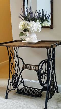 antique singer table stand