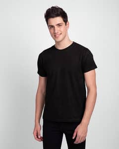 1 PC Men 's Stitched Round Neck T-Shirt, black