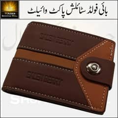 Luxury European and American Style Bifold Wallet Men's PU Leather Cred