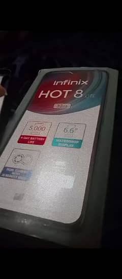 Infinix Hot 8 lite 2/32 with box 10 by 10 condition