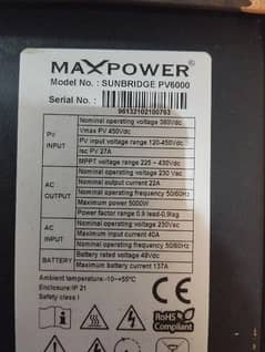 Max power PV 6000