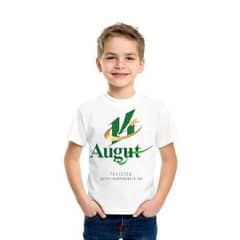 Boys stitched cotton printed T-shirt for 14 august