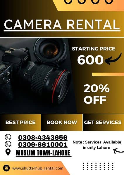 DSLR CAMERA ON RENT, Lens, Rent, Canon, Sony ,Lens / Rent A Camera 1