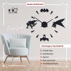 beautiful food batman wood wall clock