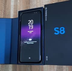 Samsung Galaxy S8 Midnight Black Compelet Box all accessories