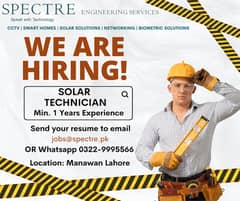 Solar Technician Required