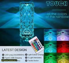 Crystal Diamond Table Lamp,16 RGB colour's
