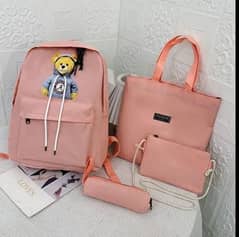 4 PCs canvas back pack