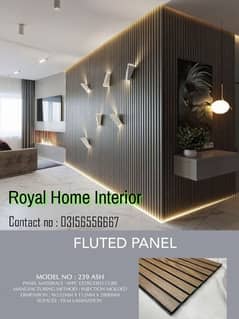 WPC PVC Flutted Wall Panel / Bedroom, Media, future & Decor Wall's. .