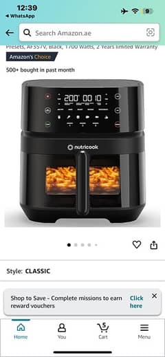 nutricook air fryer new