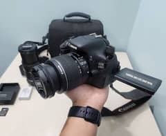 Canon Eos 600D with two lenses and two battery packs and all equipment