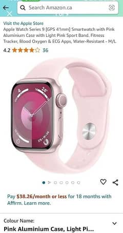 Apple Watch Series 9 [GPS 41mm] Smartwatch with Pink Aluminium
