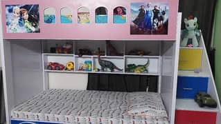 kids bunk bed with mattress
